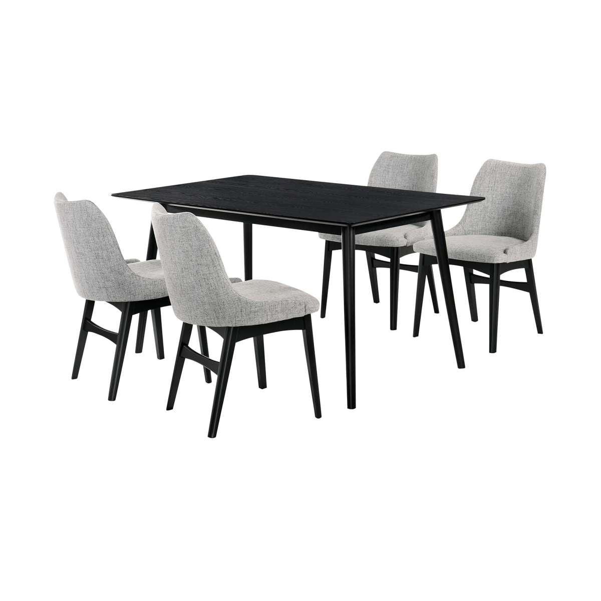 Westmont and Azalea Grey and Black Wood 5 Piece Dining Set By Armen Living | Dining Sets | Modishstore - 2
