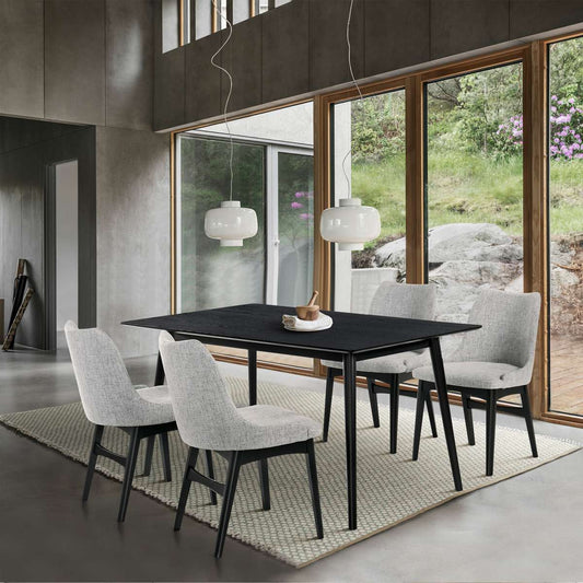 Westmont and Azalea Grey and Black Wood 5 Piece Dining Set By Armen Living | Dining Sets | Modishstore