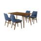 Westmont and Azalea Blue and Walnut Wood 5 Piece Dining Set By Armen Living | Dining Sets | Modishstore - 2