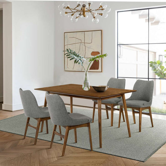 Westmont and Azalea Charcoal and Walnut 5 Piece Dining Set By Armen Living | Dining Sets | Modishstore