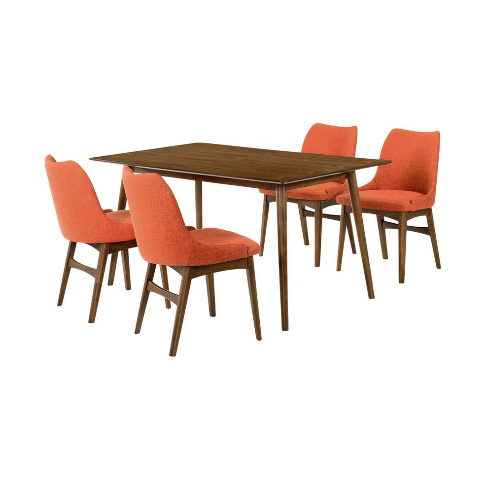 Westmont and Azalea Orange and Walnut 5 Piece Dining Set By Armen Living | Dining Sets | Modishstore - 2