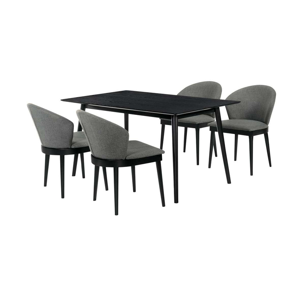 Westmont and Juno Charcoal and Black 5 Piece Dining Set By Armen Living | Dining Sets | Modishstore - 2