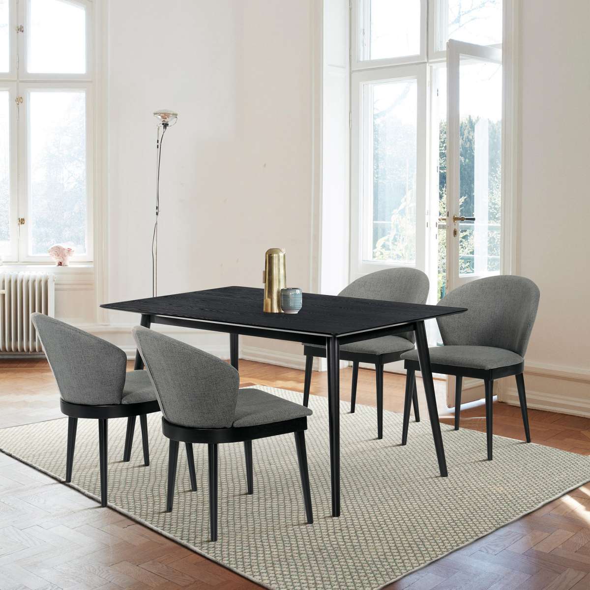 Westmont and Juno Charcoal and Black 5 Piece Dining Set By Armen Living | Dining Sets | Modishstore