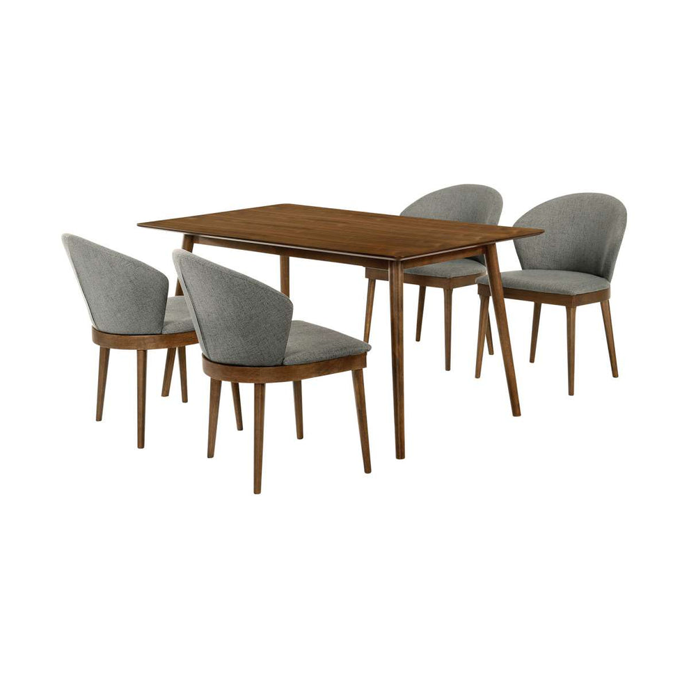 Westmont and Juno Charcoal and Walnut 5 Piece Dining Set By Armen Living | Dining Sets | Modishstore - 2