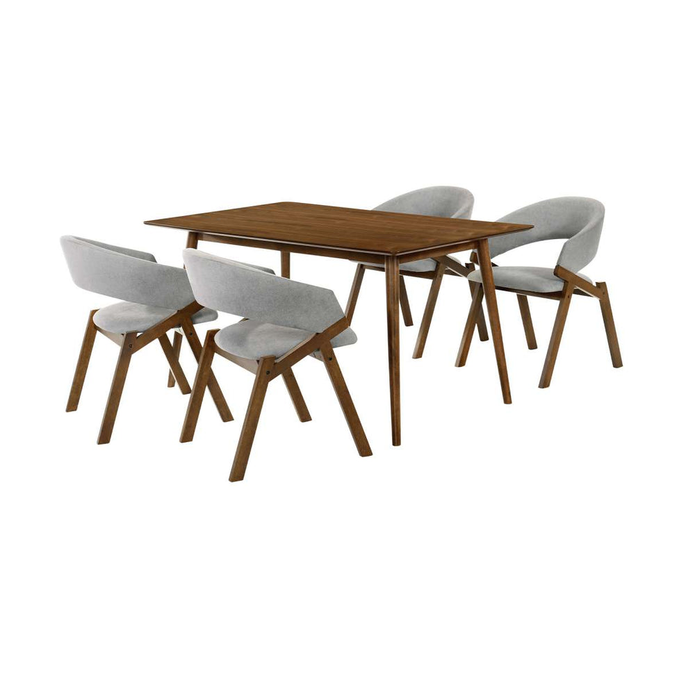 Westmont and Talulah Grey and Walnut 5 Piece Dining Set By Armen Living | Dining Sets | Modishstore - 2