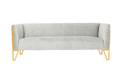 Manhattan Comfort Vector 81.5 in. Grey and Gold Velvet 3-Seat Sofa