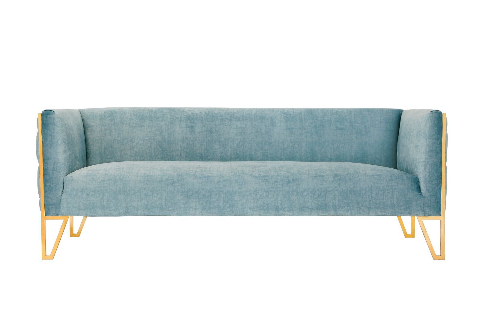 Manhattan Comfort Vector 81.5 in. Grey and Gold Velvet 3-Seat Sofa | Sofas | Modishstore-4