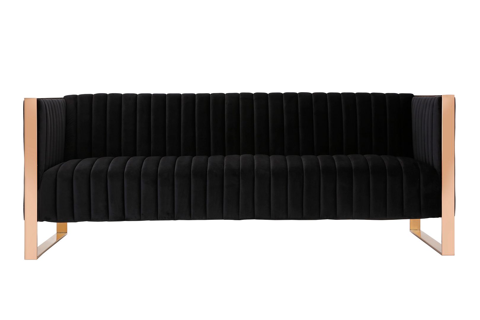 Manhattan Comfort Trillium 83.07 in. Aqua Blue and Rose Gold 3-Seat Sofa | Sofas | Modishstore-4