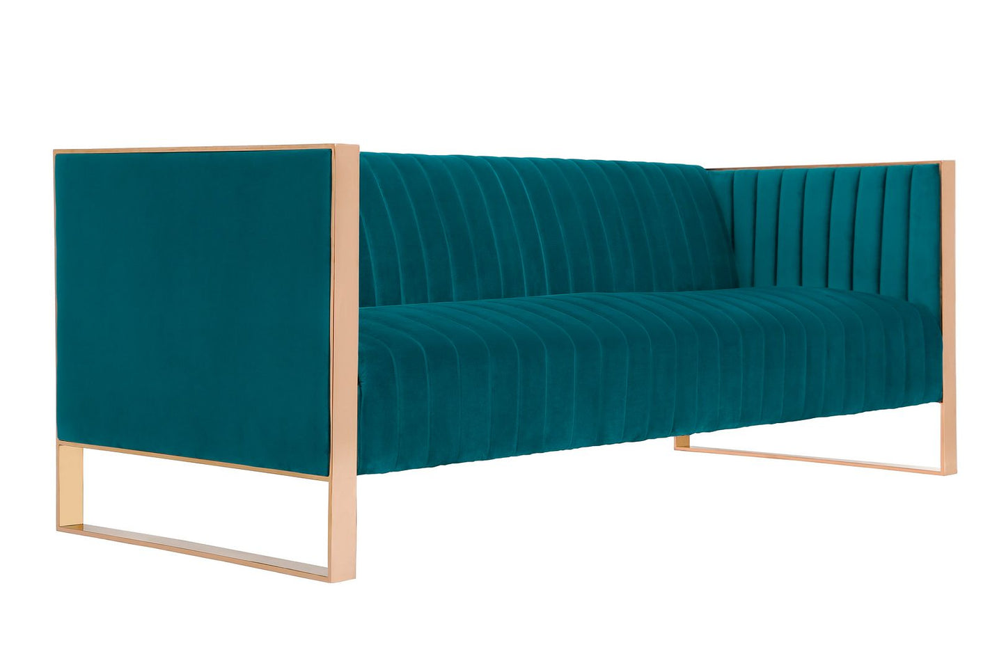 Manhattan Comfort Trillium 83.07 in. Aqua Blue and Rose Gold 3-Seat Sofa | Sofas | Modishstore-2
