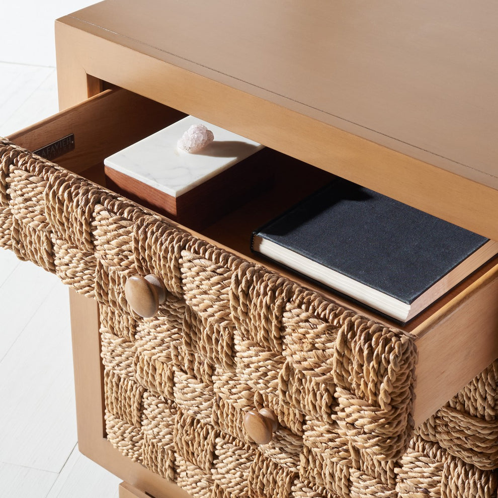 Safavieh Rosario Woven Wood Nightstand | Nightstands | Modishstore - 8