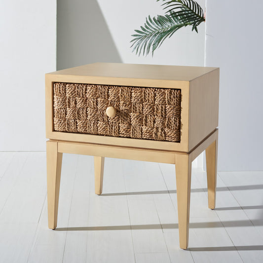Safavieh Armand Woven Wood Nightstand | Nightstands | Modishstore