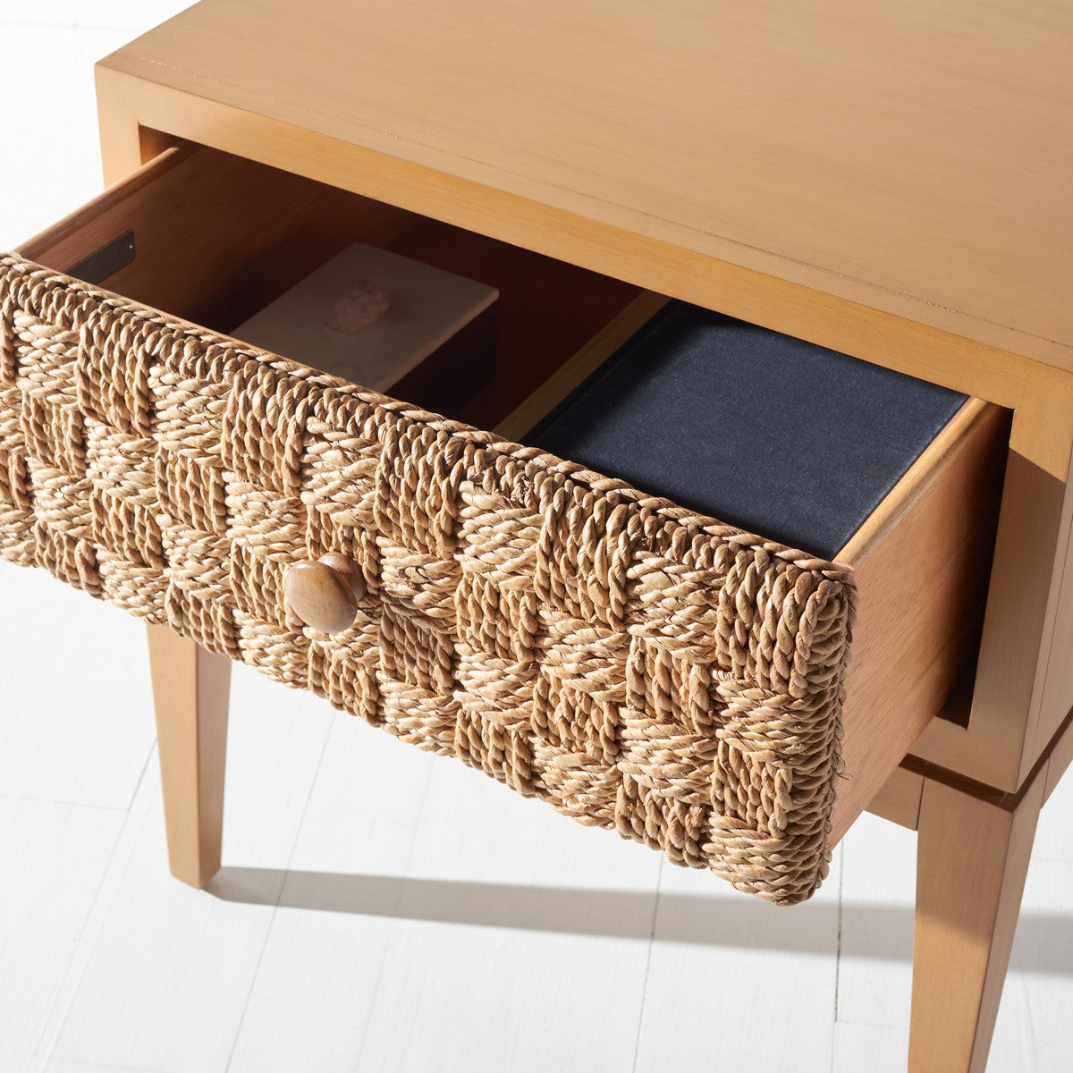 Safavieh Armand Woven Wood Nightstand | Nightstands | Modishstore - 8