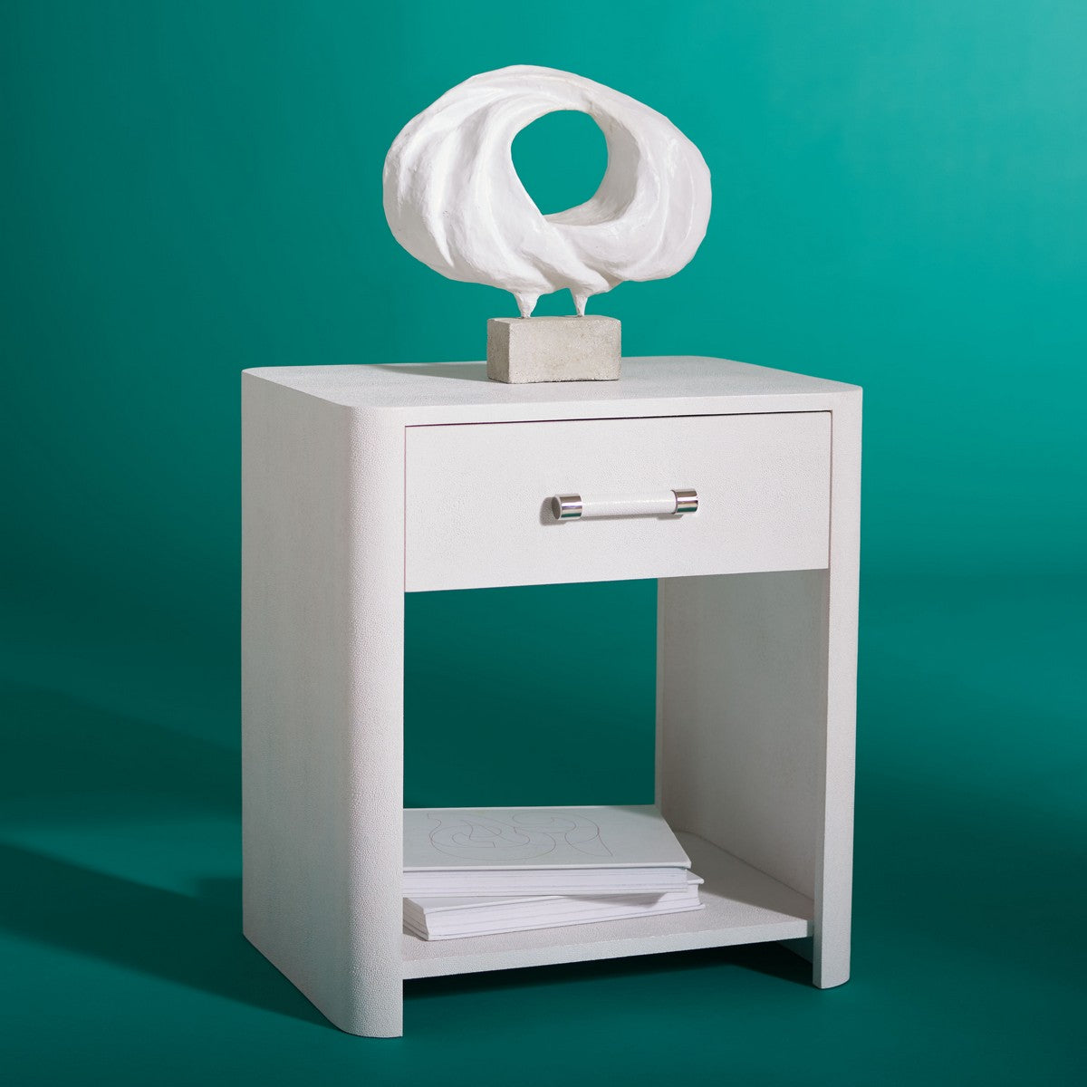 Safavieh Sawyer Faux Shagreen Nightstan | Nightstands | Modishstore - 6