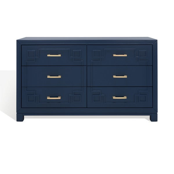 Safavieh Raina 6 Drawer Dresser - Lapis Blue | Dressers | Modishstore - 2