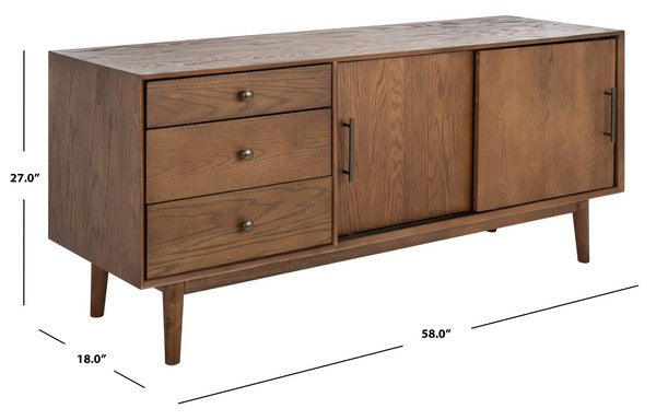 Safavieh Tomas Mid-Century Media Stand - Medium Oak | Accent Tables | Modishstore - 3