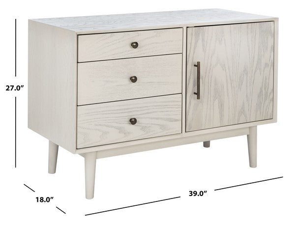 Safavieh Elissa Mid-Century Sm Media - White Washed | Cabinets | Modishstore - 3