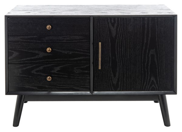 Safavieh Elissa Mid-Century Sm Media - Black | Cabinets | Modishstore - 2