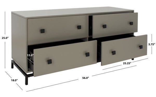 Safavieh Claudette 4 Drawer Dresser - Taupe | Dressers | Modishstore - 3