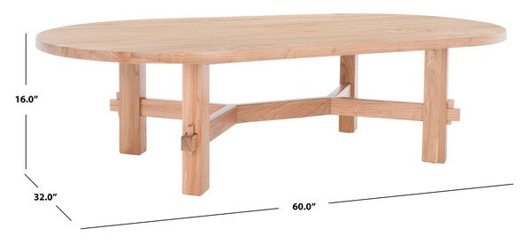 Safavieh Tabytha Elm Wood Coffee Table - Natural | Coffee Tables | Modishstore - 3