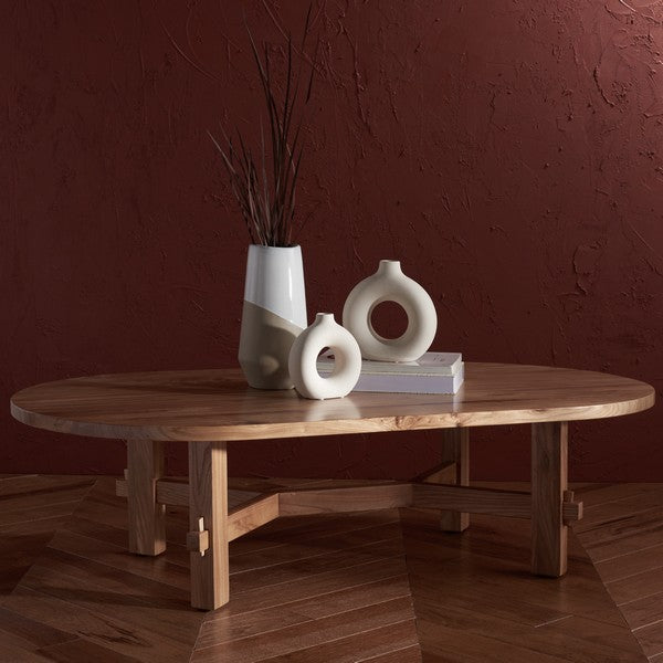 Safavieh Tabytha Elm Wood Coffee Table - Natural | Coffee Tables | Modishstore