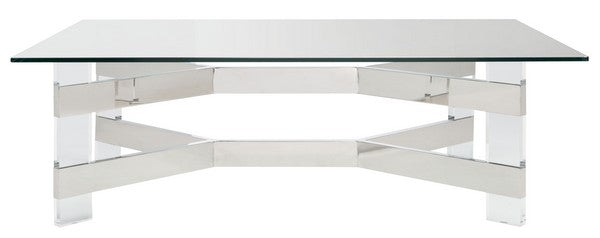 Safavieh Eugene Acrylic Coffee Table - Silver | Coffee Tables | Modishstore - 2