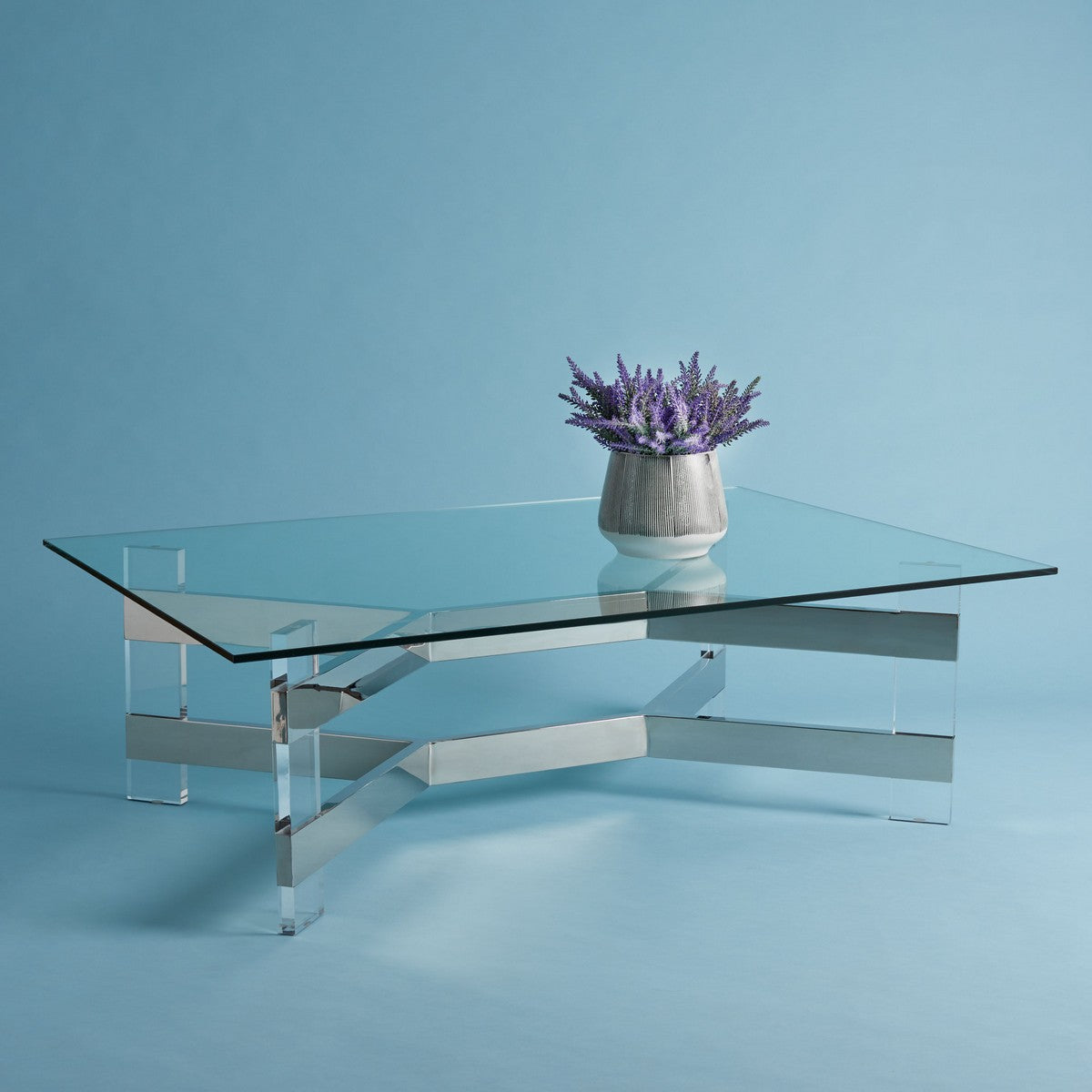 Safavieh Eugene Acrylic Coffee Table - Silver | Coffee Tables | Modishstore