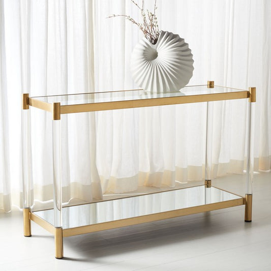 Safavieh Shayla Acrylic Console Table - Brass | Console Tables | Modishstore