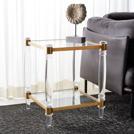 Safavieh Isabelle Acrylic Accent Table - Brass | Accent Tables | Modishstore
