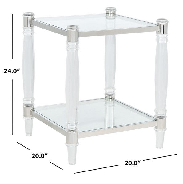 Safavieh Isabelle Acrylic Accent Table - Silver | Accent Tables | Modishstore - 3