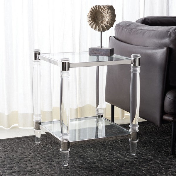 Safavieh Isabelle Acrylic Accent Table - Silver | Accent Tables | Modishstore