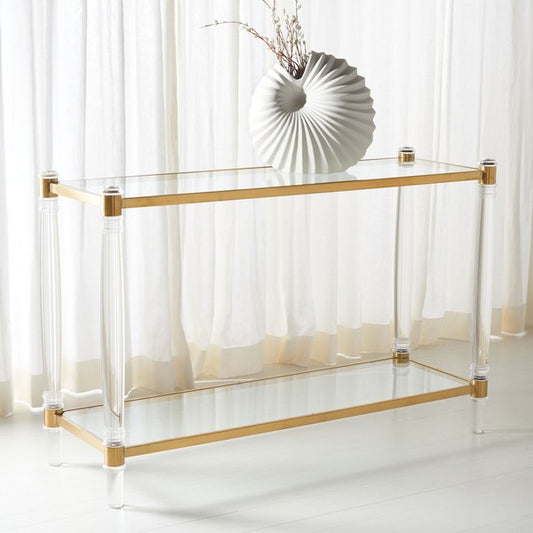 Safavieh Isabelle Acrylic Console Table - Brass | Console Tables | Modishstore