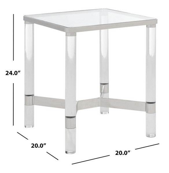 Safavieh Suzanna Acrylic Accent Table - Silver | Accent Tables | Modishstore - 3