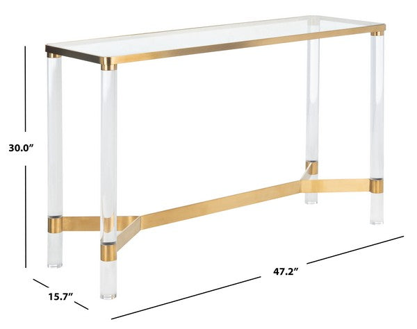 Safavieh Suzanna Acrylic Console Table - Brass | Console Tables | Modishstore - 3