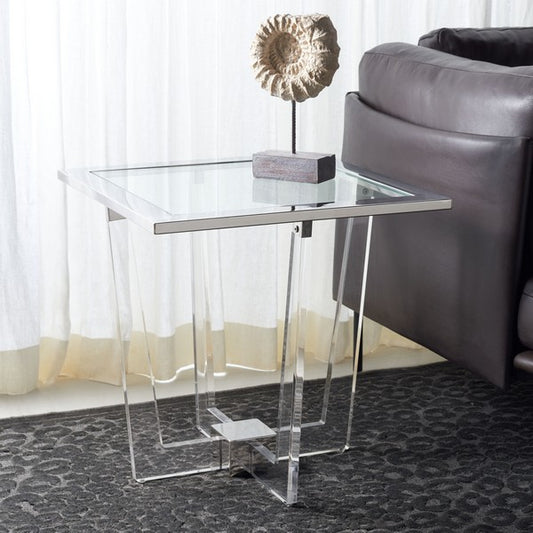 Safavieh Hermina Acrylic Accent Table - Silver | Accent Tables | Modishstore