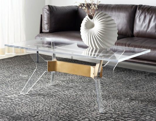 Safavieh Werner Acrylic Coffee Table - Brass | Coffee Tables | Modishstore