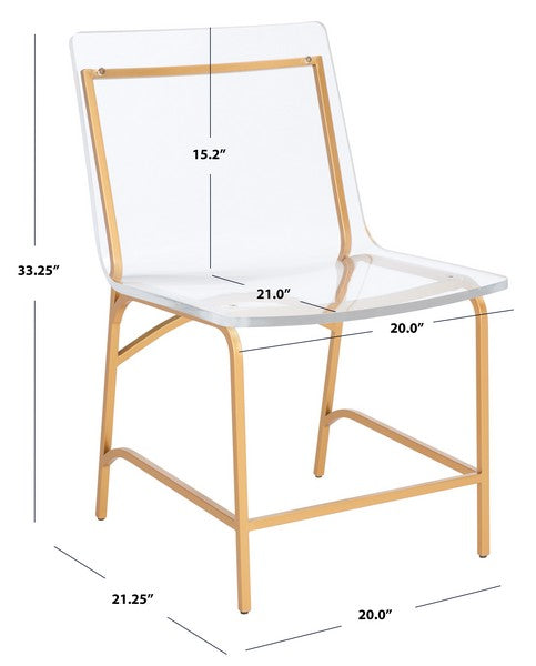 Safavieh Bryant Acrylic Dining Chair Set Of 2 - Clear | Dining Chairs | Modishstore - 3