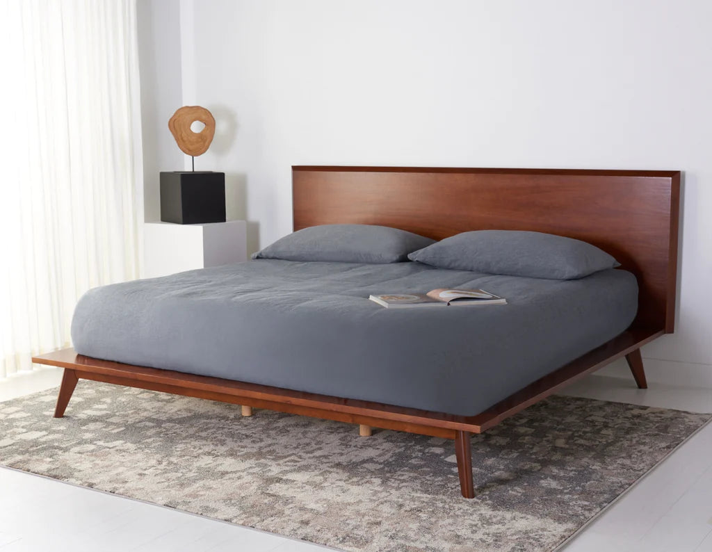 Safavieh Moxie Mid-Century Bed - Walnut | Beds | Modishstore