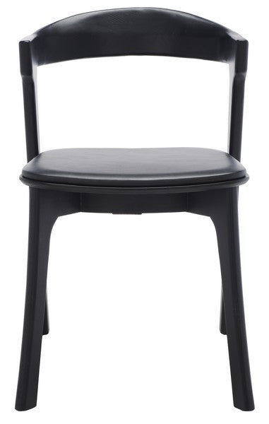 Safavieh Brylie Wood & Leather Chair Set Of 2 - Black | Dining Chairs | Modishstore - 2
