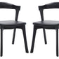 Safavieh Brylie Wood & Leather Chair Set Of 2 - Black | Dining Chairs | Modishstore - 4