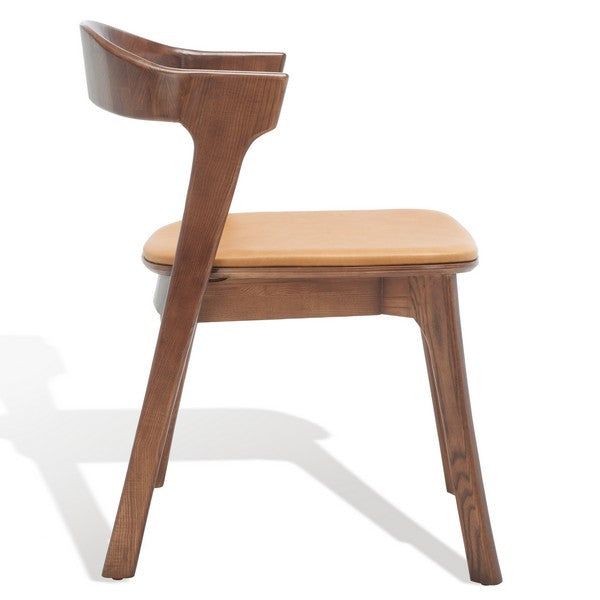 Safavieh Brylie Wood & Leather Chair Set Of 2 - Walnut | Dining Chairs | Modishstore - 5