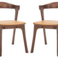 Safavieh Brylie Wood & Leather Chair Set Of 2 - Walnut | Dining Chairs | Modishstore - 4