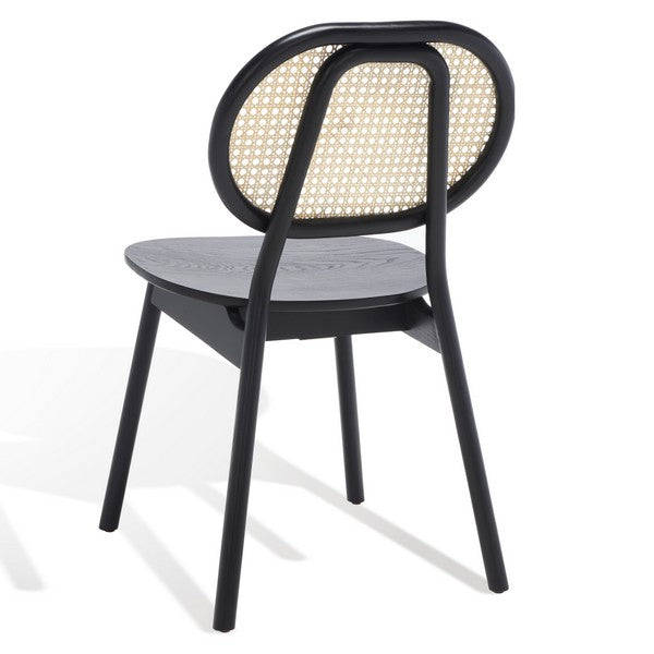 Safavieh Kristianna Rattan Back Chair Set Of 2 - Black | Dining Chairs | Modishstore - 5
