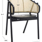 Safavieh Emmy Rattan Back Dining Chair - Black | Dining Chairs | Modishstore - 3