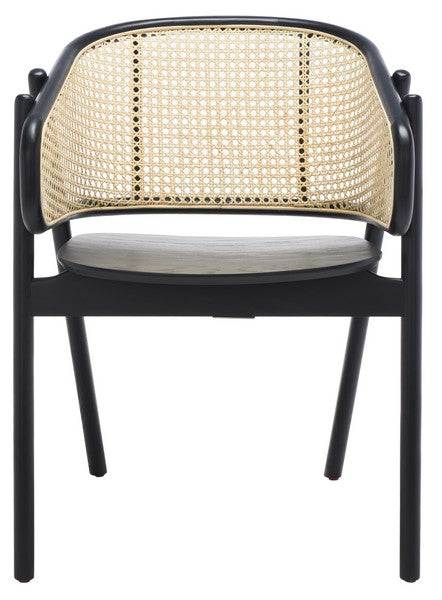 Safavieh Emmy Rattan Back Dining Chair - Black | Dining Chairs | Modishstore - 2