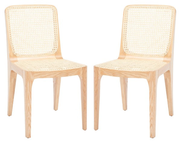 Safavieh Frank Rattan Dining Chair Set Of 2 - Natural | Dining Chairs | Modishstore - 4
