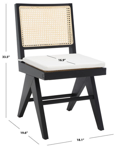 Safavieh Colette Rattan Dining Chair Set Of 2 - Black | Dining Chairs | Modishstore - 3