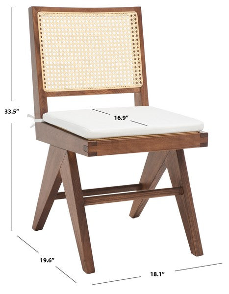 Safavieh Colette Rattan Dining Chair Set Of 2 - Walnut | Dining Chairs | Modishstore - 3