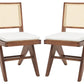 Safavieh Colette Rattan Dining Chair Set Of 2 - Walnut | Dining Chairs | Modishstore - 4