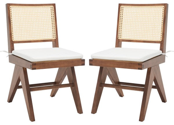 Safavieh Colette Rattan Dining Chair Set Of 2 - Walnut | Dining Chairs | Modishstore - 4
