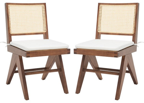 Safavieh Colette Rattan Dining Chair Set Of 2 - Walnut | Dining Chairs | Modishstore - 4